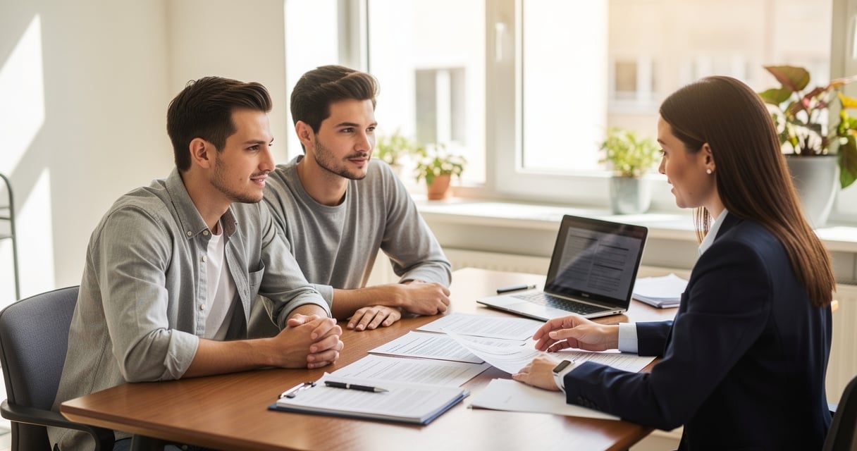 Couple signant un prêt immobilier avec un conseiller bancaire