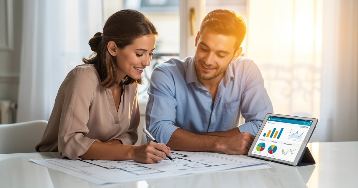 Couple primo-accédant étudiant son projet immobilier avec PTZ 2026